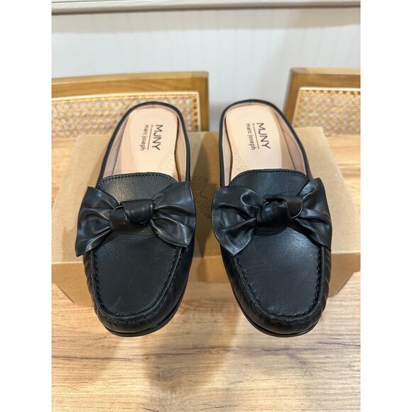 MJNY Marc Joseph Diane Street Flats Black Nappa Leather Size 9.5 NIB Chic Comfy - Picture 4 of 15